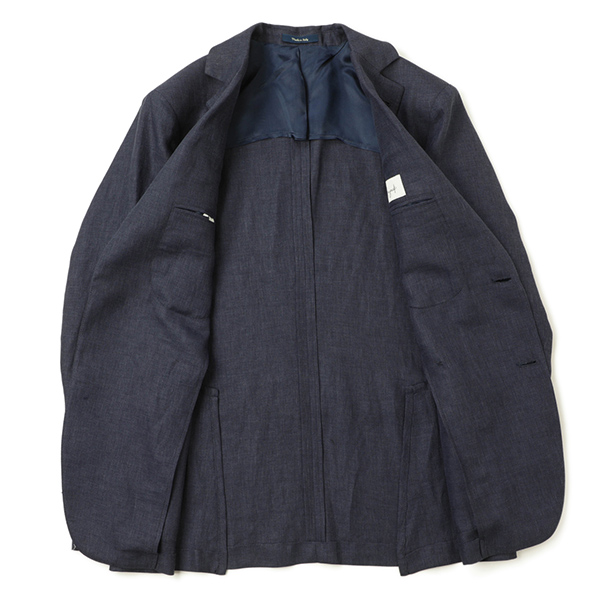 Finjack フィンジャック シングル ジャケット カシミヤ リネン シルク 2B アンコン ノッチドラペル SGCS 24PTXCRI018  NAVY/ネイビー｜Finjack｜菅原靴店